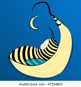 Vector cute baby sleeping