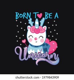 vector cute baby unicorn design 