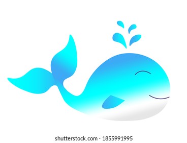Vector cute baby whale illustration for children