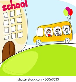 Vector cute back to school illustration