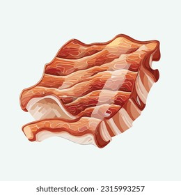 vector cute bacon cartoon style