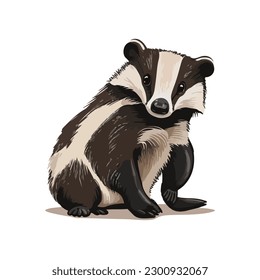 vector cute badger cartoon style