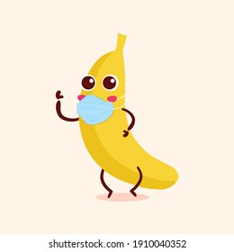 Vector cute banana fruit character