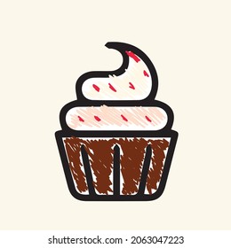 vector cute banoffee painting icon