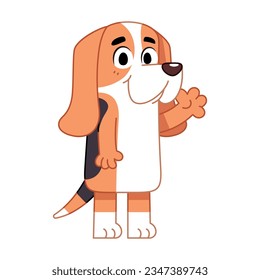 vector cute basset hound cartoon illustration isolated