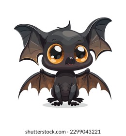 vector cute bat cartoon style