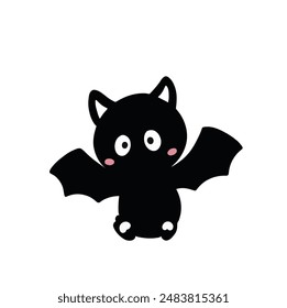 Vector cute bat is isolated on the white background