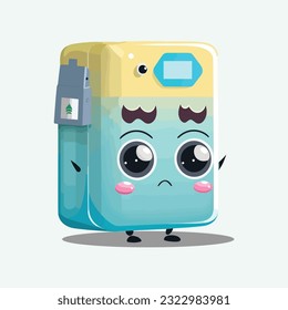 estilo vectorial lindo de dibujos animados de batería