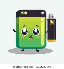 estilo vectorial lindo de dibujos animados de batería