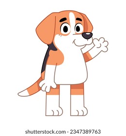 vector cute beagle cartoon illustration isolated