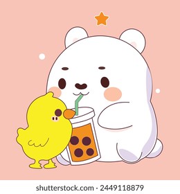 vector cute bear character cartoon illustration