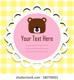 Vector cute bear with frame