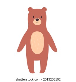 Vector cute bear. Vector illustration in flat style for decorating baby room.