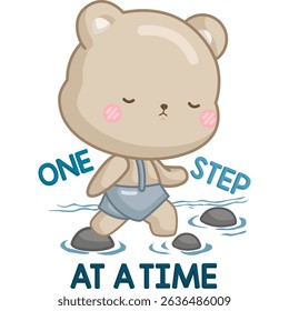 a vector of a cute bear with some motivational quotes