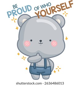 a vector of a cute bear with some motivational quotes