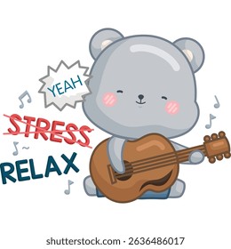 a vector of a cute bear with some motivational quotes