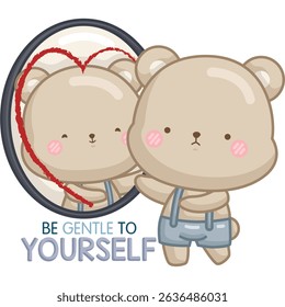 a vector of a cute bear with some motivational quotes