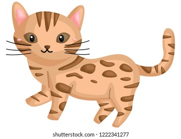 a vector of a cute bengal cat