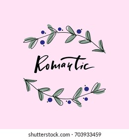 Vector cute berry branches. Sticker, print, poster, label, element for design.