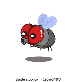 un vector de una linda mosca de ojos rojos