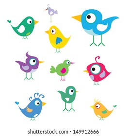 vector cute birds