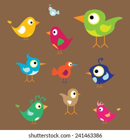 vector cute birds