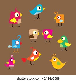 vector cute birds