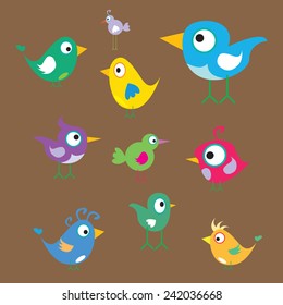 vector cute birds