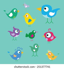 vector cute birds