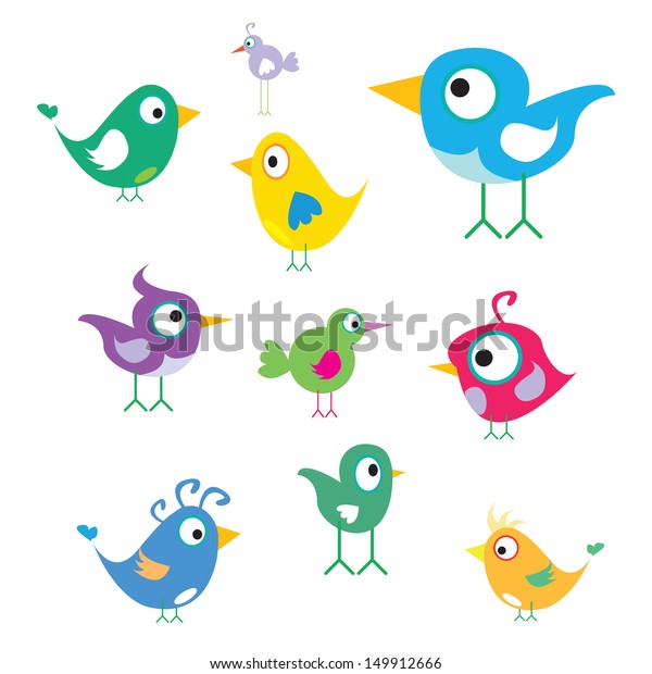 Vector Cute Birds Stock Vector (Royalty Free) 149912666