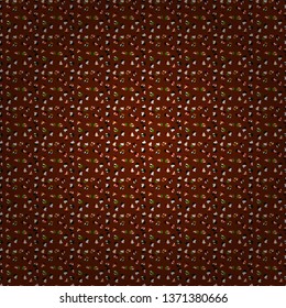 Vector. Cute birthday pattern on orange, white and red. Seamless amazing festive cakes and tasty cupcakes of unusual design.