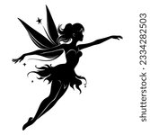 Vector cute black fairy silhouette
