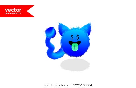 vector cute blue emoticon