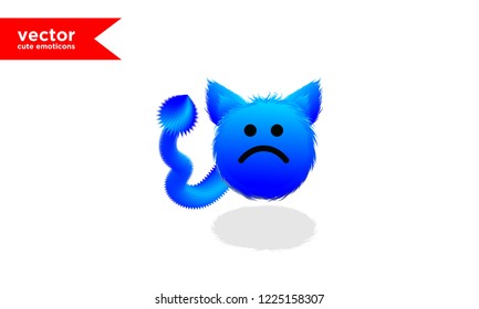vector cute blue emoticon