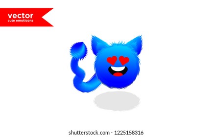 vector cute blue emoticon