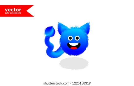 vector cute blue emoticon