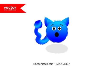 vector cute blue emoticon