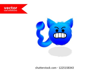 vector cute blue emoticon