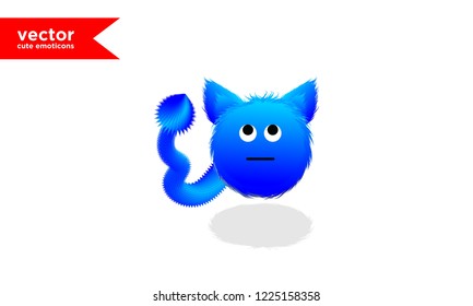 vector cute blue emoticon