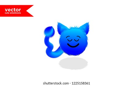 vector cute blue emoticon
