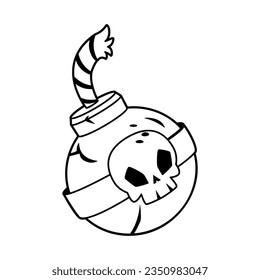 vector cute bomb medieval fantasy cartoon illustration isolated