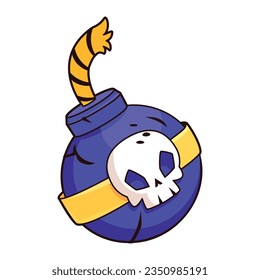 vector cute bomb medieval fantasy cartoon illustration isolated