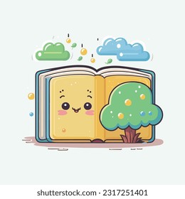 estilo de caricatura de libros lindos vectoriales