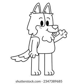 vector cute border collie cartoon illustration isolated