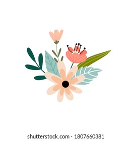 Un lindo ramo de flores vectorial
