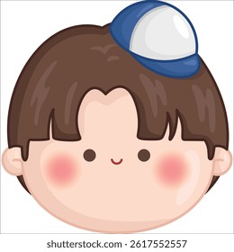 a vector of a cute boy face