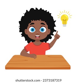 Vector cute boy who got an idea