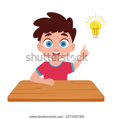 Vector cute boy who got an idea