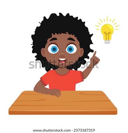 Vector cute boy who got an idea