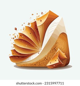 vector cute bread cartoon style